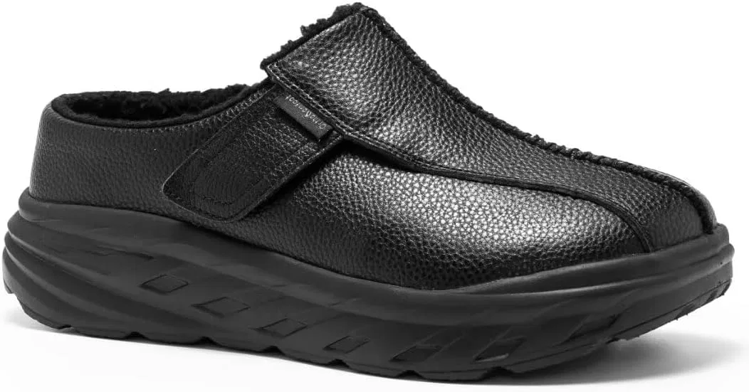 Мужские ортопедические зимние тапочки OrthoComfoot Loafers & Slip-Ons, черный