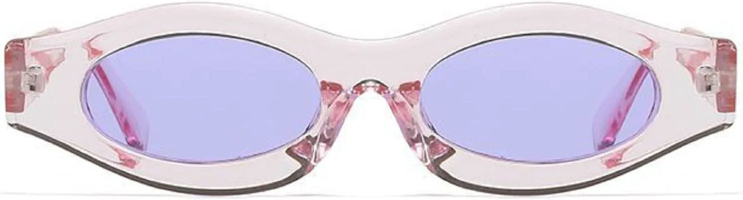 

Ретро-солнцезащитные очки овальной формы для женщин, стильные «кошачий глаз» в стиле 90-х, легкие, узкие, модные, с защитой от УФ-излучения mincl, Light Purple