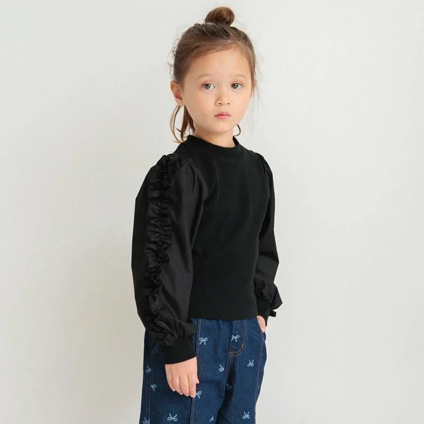 Футболка с длинными рукавами и оборками Branshes, black