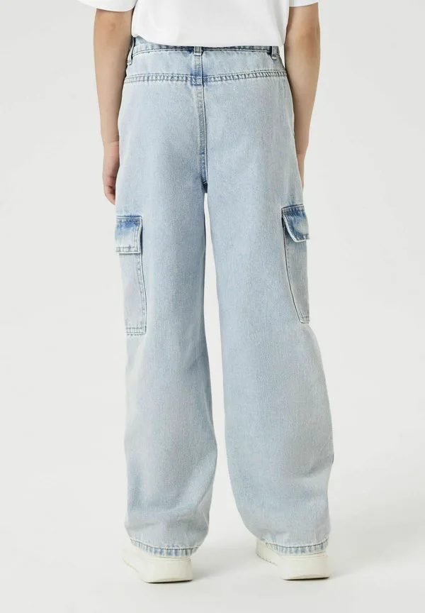 Джинсы nkfrose с широкими расклешенными штанинами Name It, Light Blue Bleached Denim — фото 2