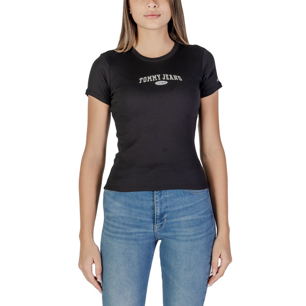 

Черные хлопковые топ и футболка Tommy Jeans