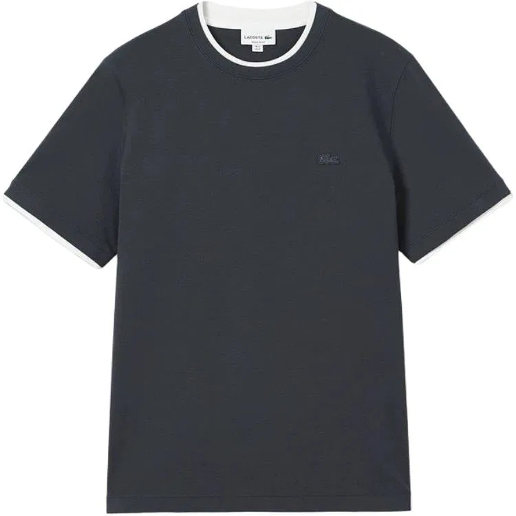 Футболка мужская Lacoste Fitted, с круглым вырезом, Cool серый