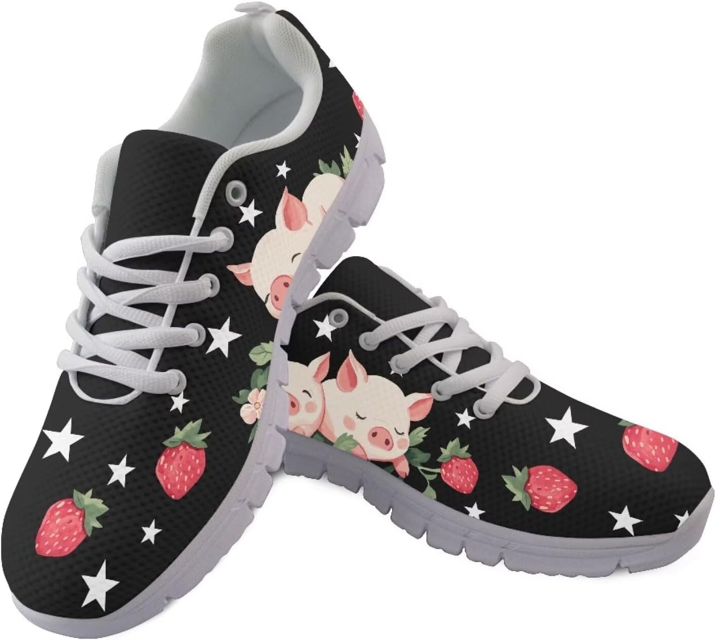 

Мужские спортивные теннисные кроссовки GIFTPUZZ, легкие кеды с шнуровкой, дышащие, для тренажерного зала и спортивных занятий, Strawberry Pig