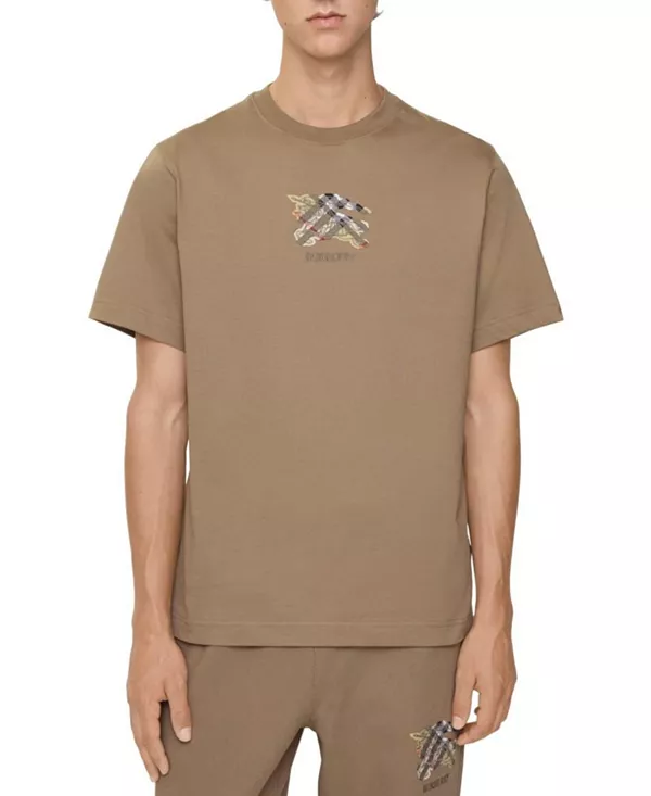 

Хлопковая футболка в клетку Ekd Burberry, бежевый