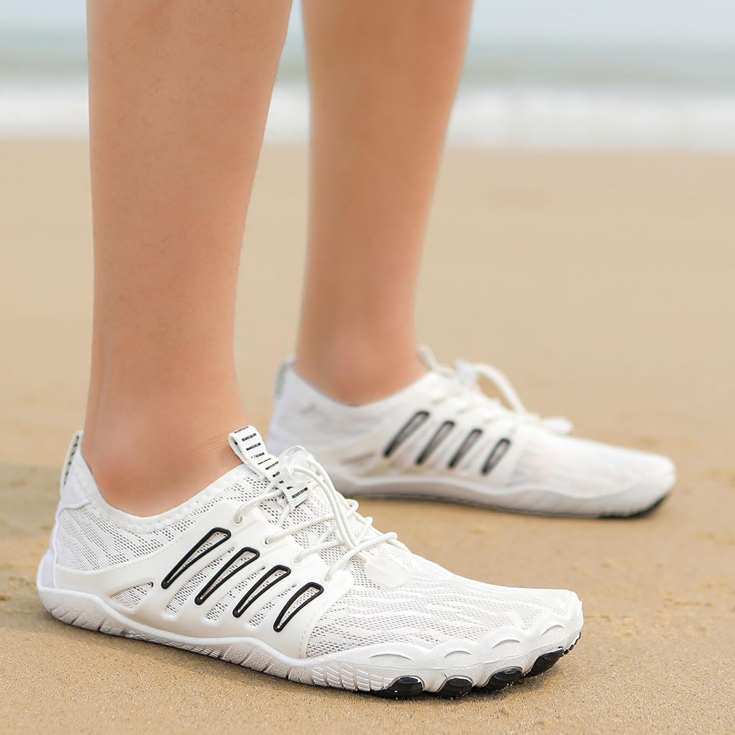 Горные ботинки Barefoot для женщин и мужчин, обувь минималистичная с широкой носовой частью, походные кроссовки, спортивные кроссовки для женщин Generic, белый — фото 2
