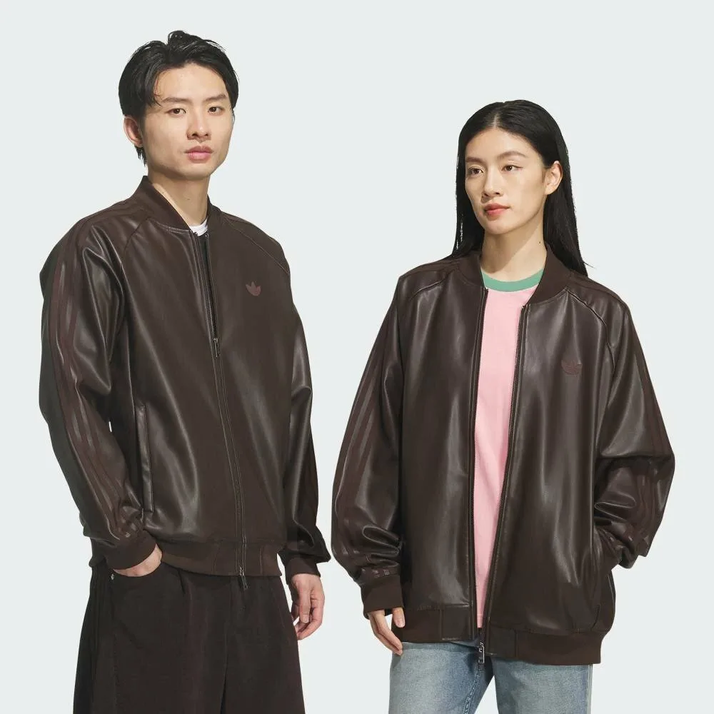 Кожаная куртка Adidas SST, цвет Brown — фото 2