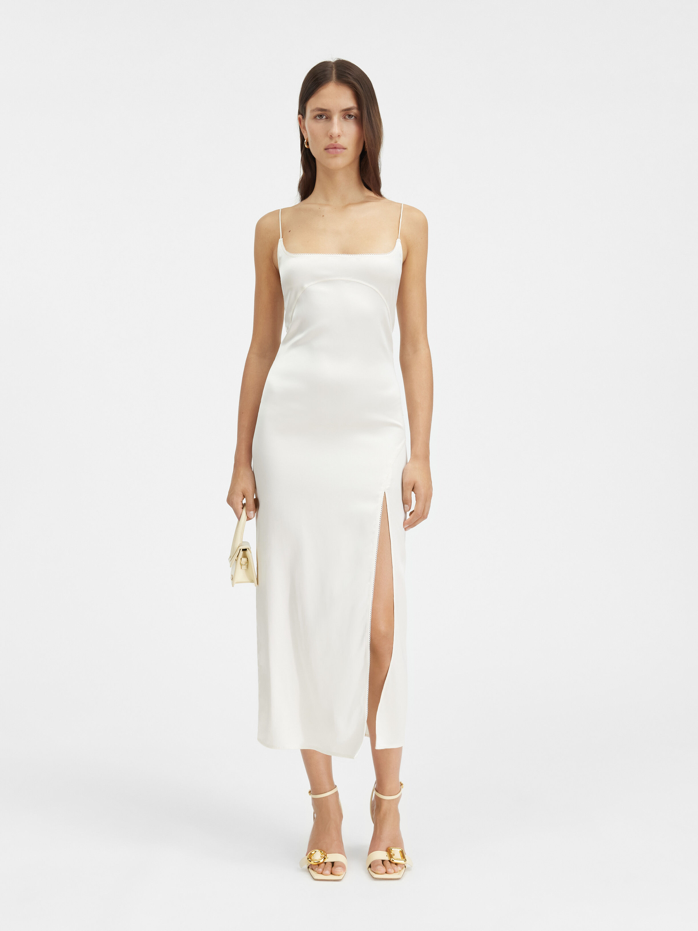 

Платье с логотипом Charm JACQUEMUS The Notte dress, белый