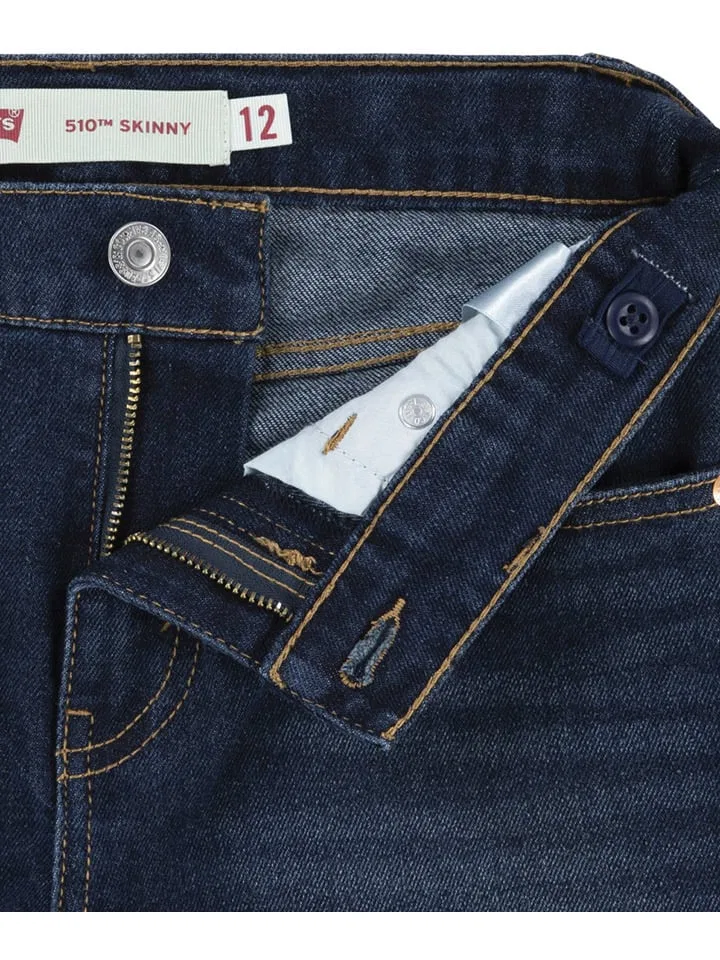 Джинсы skinny fit из переработанного полиэстера Levi's Kids, темно-синий — фото 4