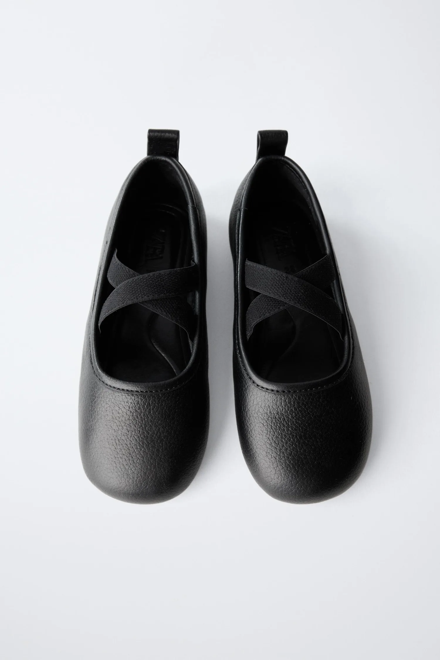 Балетки leather school ballerinas Zara, черный — фото 4