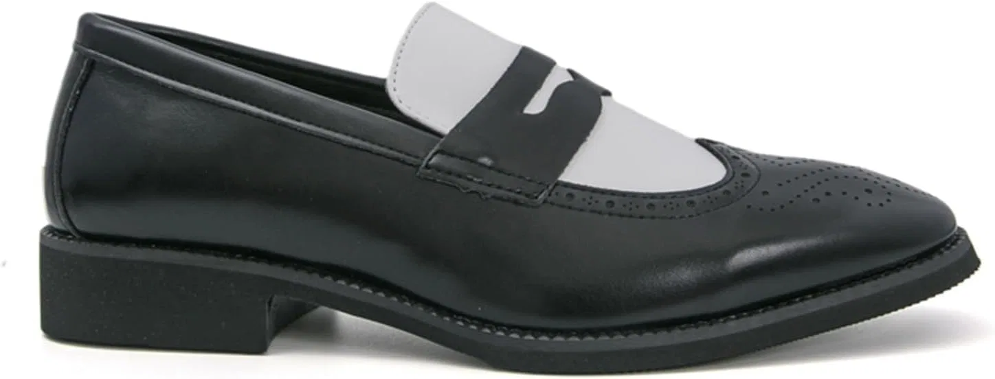 Полуботинки мужские повседневные Minishion Loafers, черно-белые — фото 3