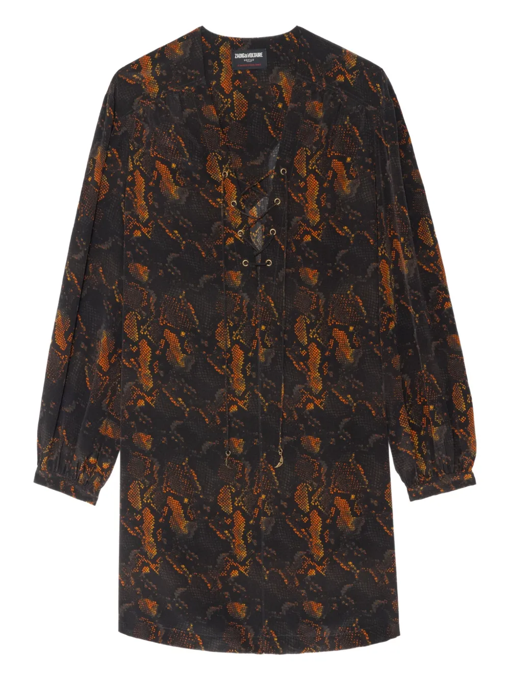 

Облегающее платье из питона на шнуровке Ramela Zadig&Voltaire, черный