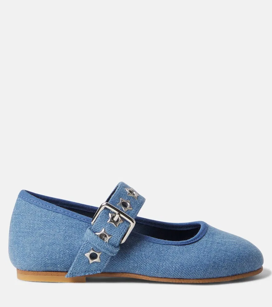 Джинсовые балетки Мэри Джейн Stella McCartney Kids, синий — фото 4