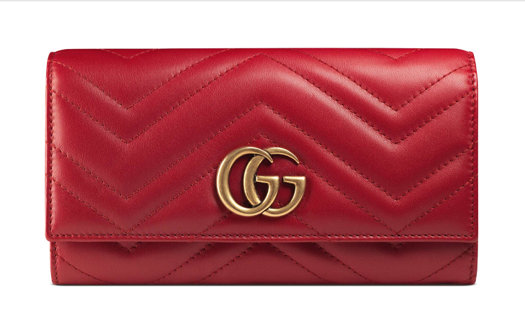 

GUCCI Кожаный кошелек Мармонт женский красный