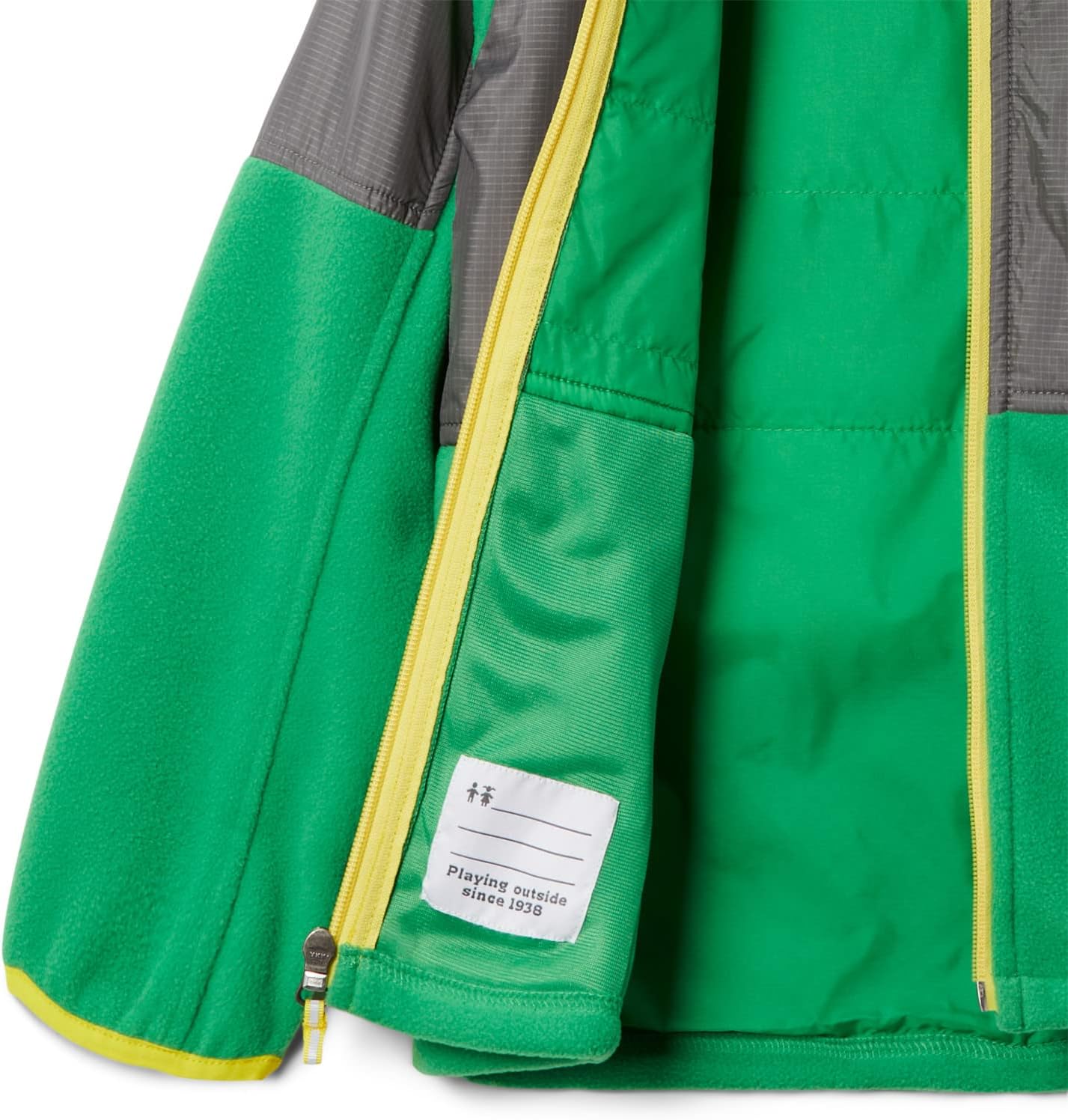 Детская флисовая куртка Columbia College Flanker Overlay, Uo - Fuse Green/City Grey — фото 3