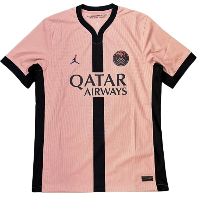 

Париж Сен-Жермен 2024/25 Матчевая Третья Мужская Футболка Dri FIT Adv Футбольная Аутентичная Джордан, Розовая