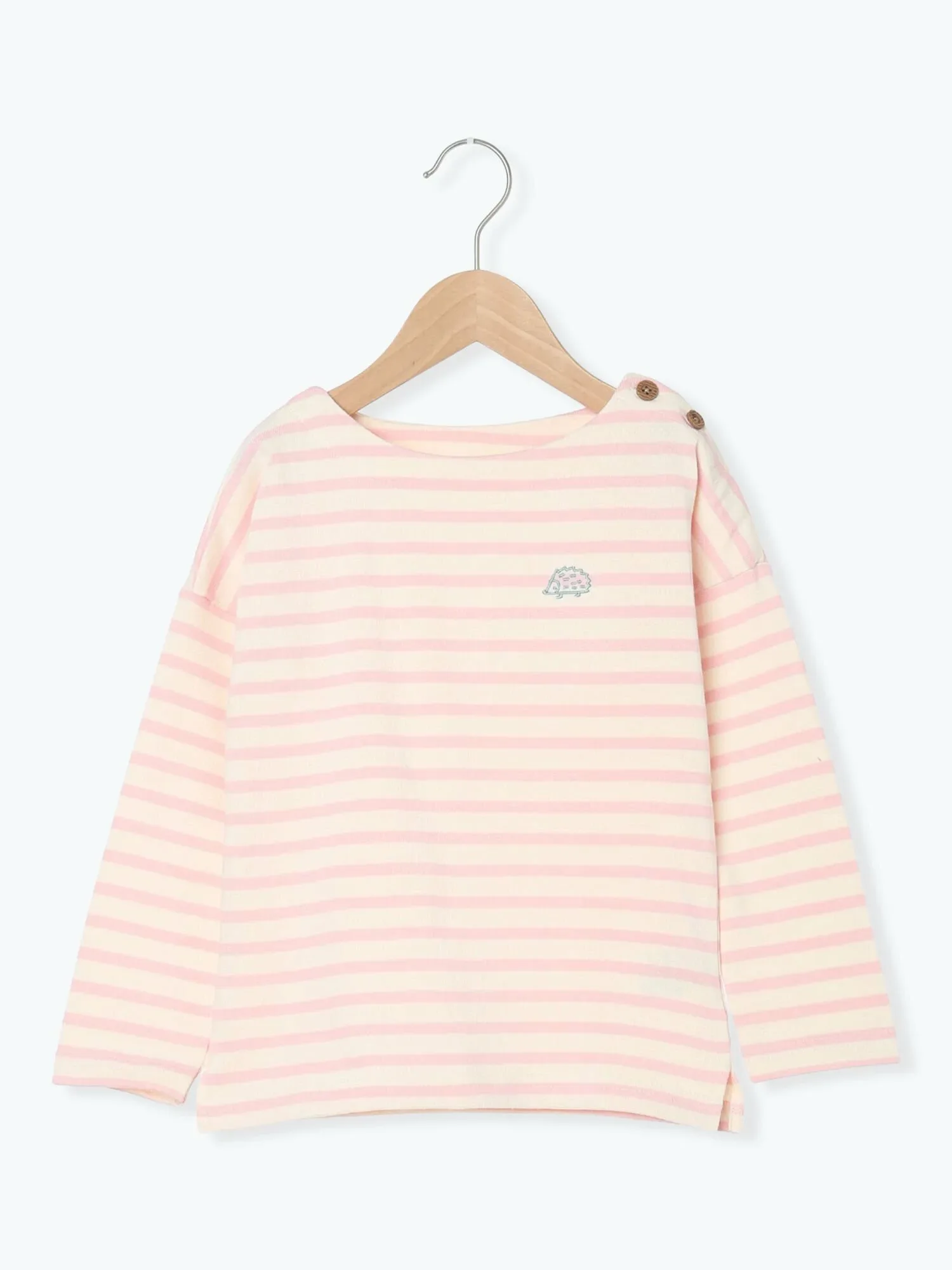 Полосатая блузка с вышивкой в виде ежика Samansa Mos2 Lagom, pink