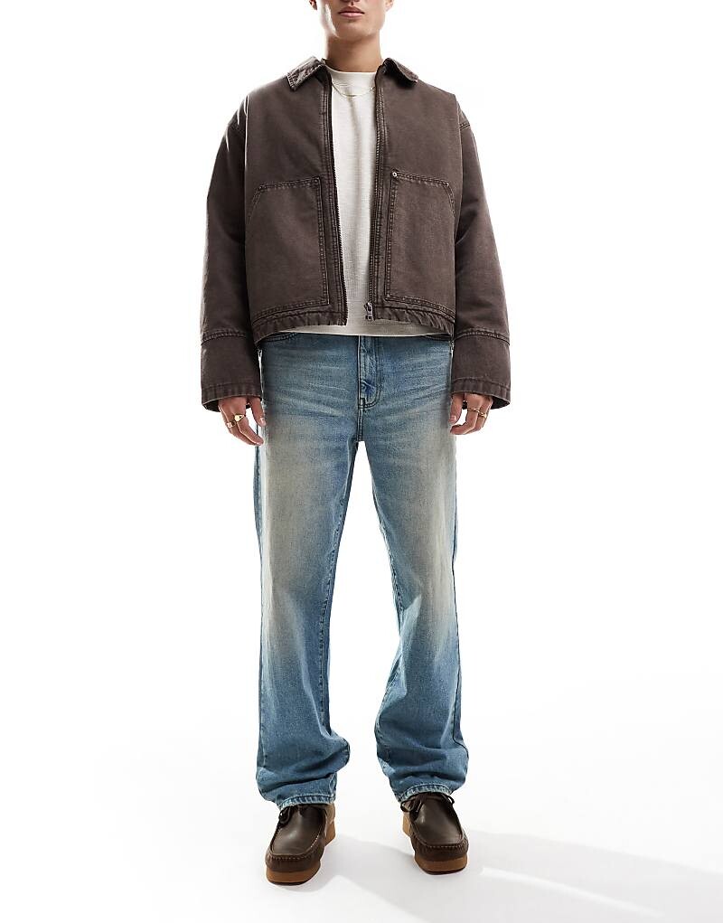 

Голубые прямые джинсы ASOS DESIGN