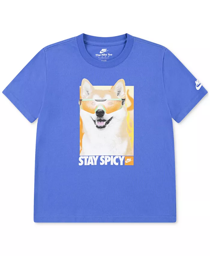 

Футболка с коротким рукавом и принтом "Stay Spicy" для малышей и мальчиков Nike, синий