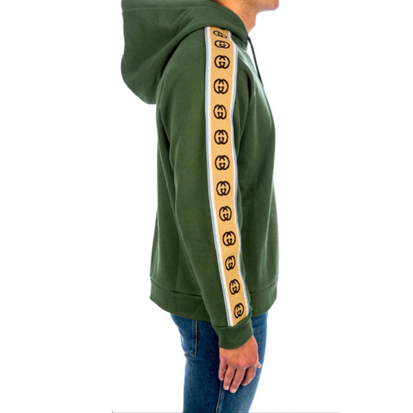 Толстовка Gucci Knitted Cotton Hooded Sweater, зеленая — фото 4