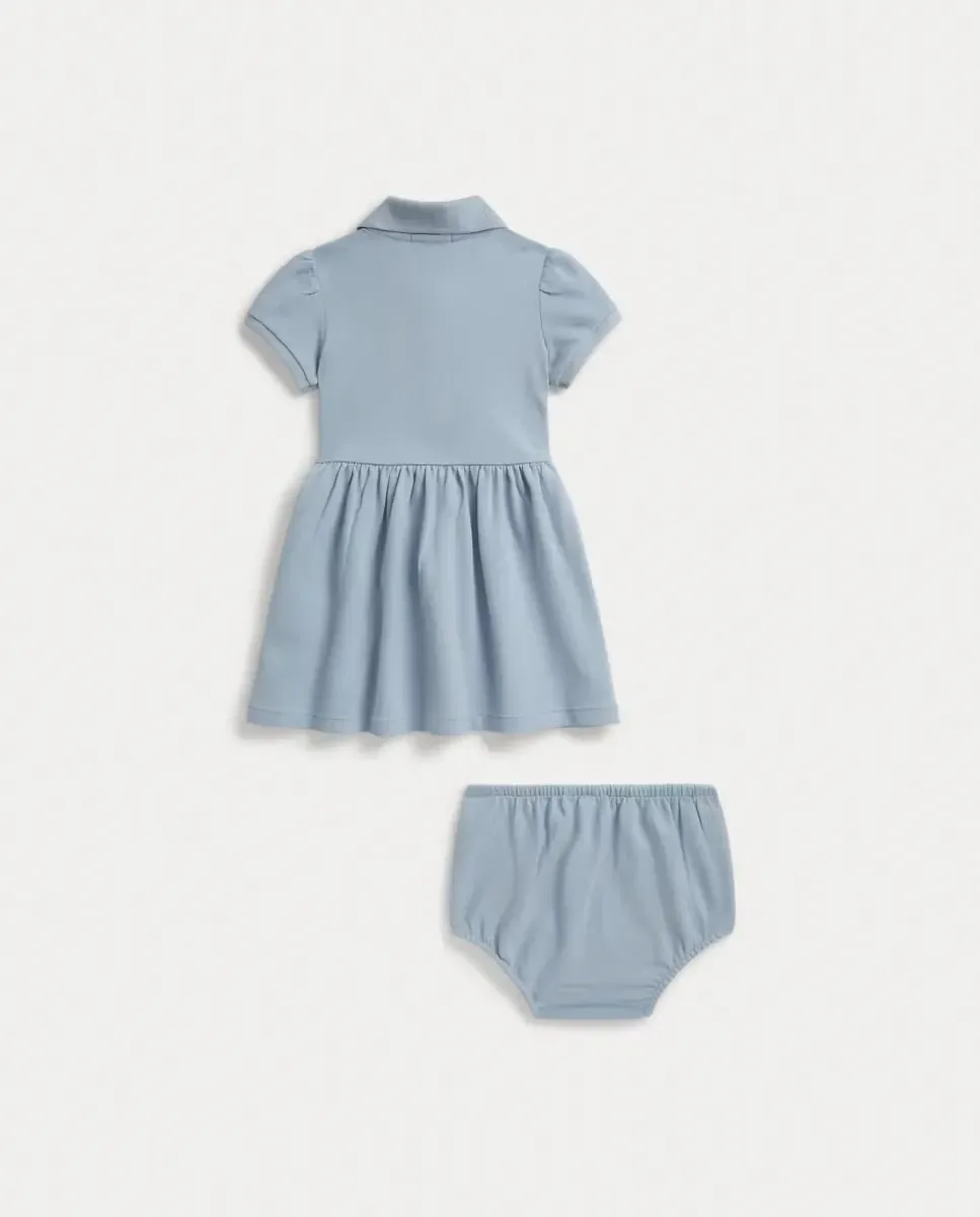 Платье для девочки-подростка в стиле поло из эластичного пике Polo Ralph Lauren, индиго — фото 2