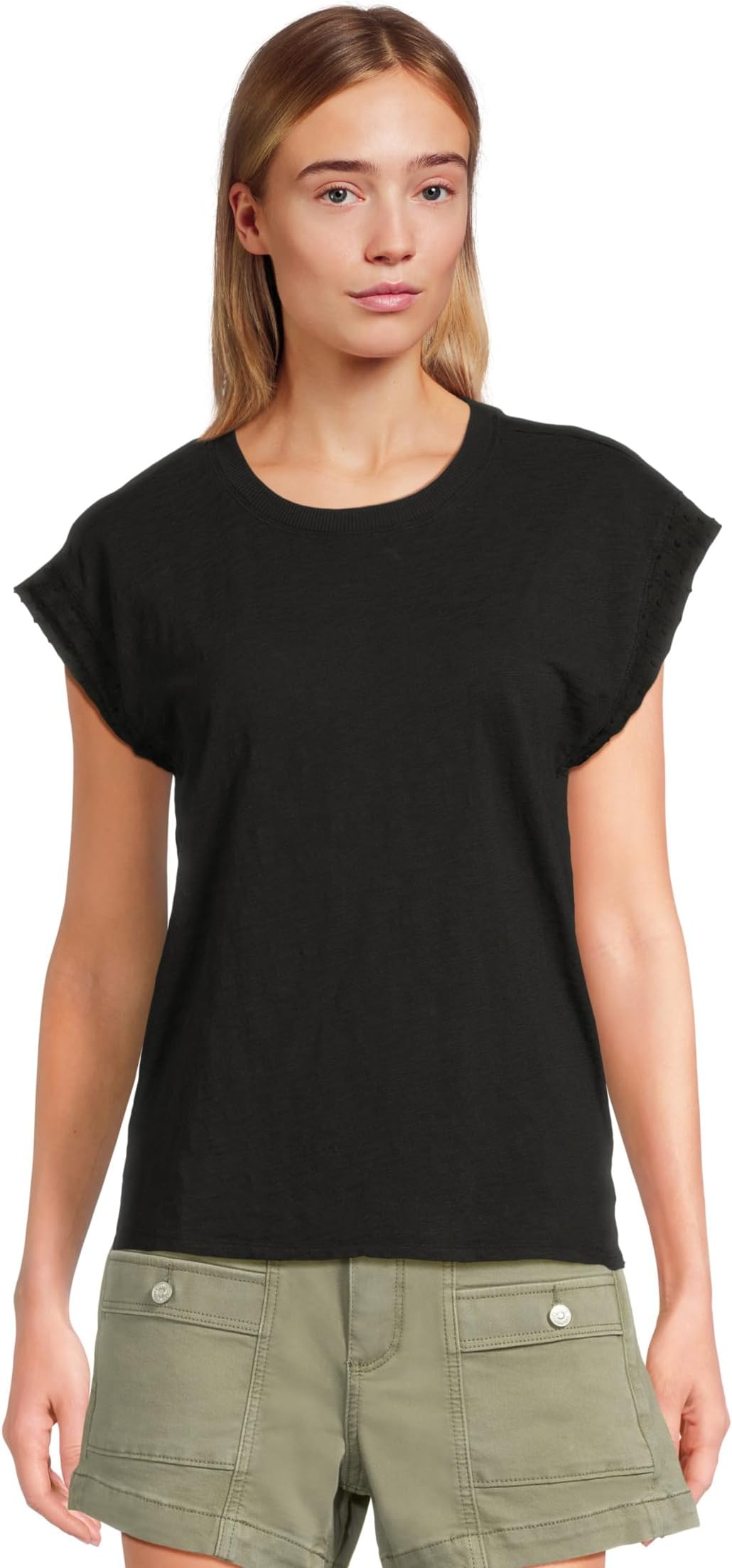 

Футболка Mod-o-doc Cap Sleeve Mix Media Tee, черный