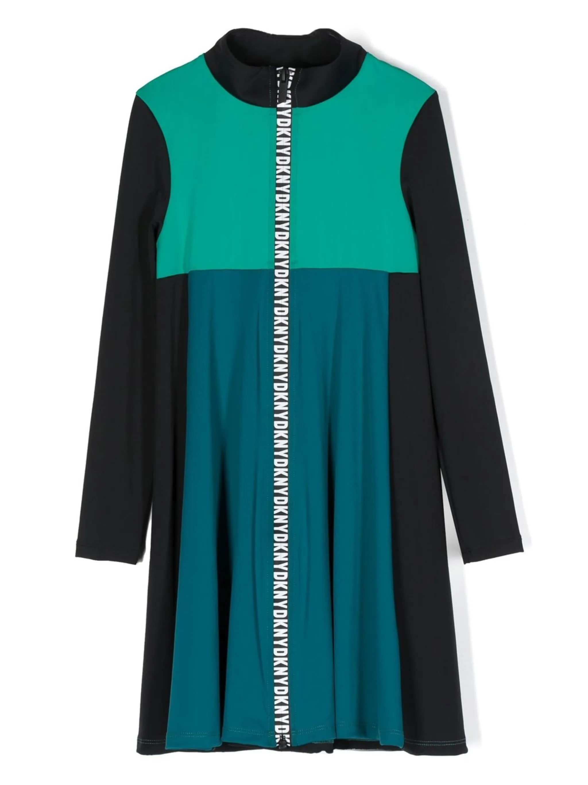 

Платье в стиле колор-блок с логотипом Dkny Kids, синий