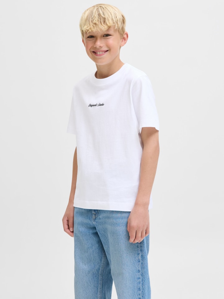 JACK & JONES Junior Футболка JORNORREBRO EMB TEE S/S JNR ярко-белого цвета — фото 2