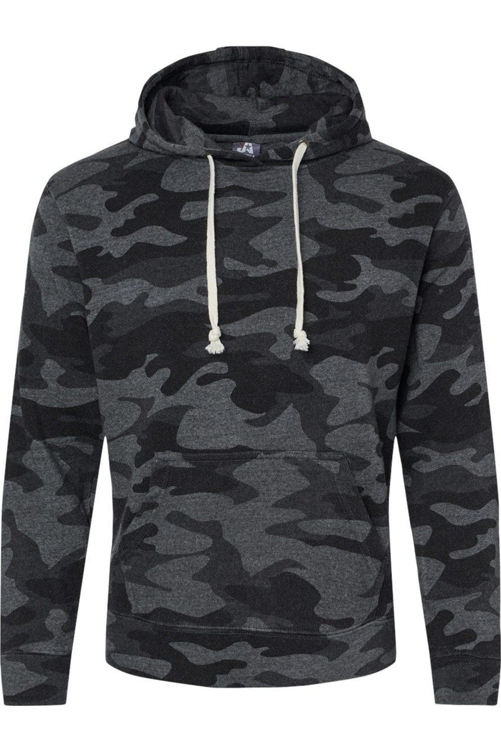 

Толстовка с капюшоном из флиса Triblend от J. America, цвет black camo triblend