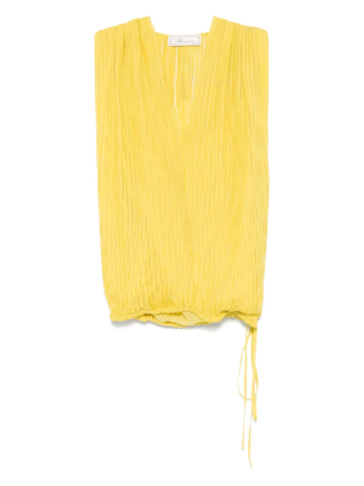 

Плиссированный шелковый топ Blumarine, желтый