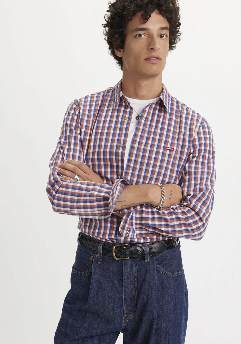 

Джинсовая рубашка Levi's "BATTERY HM SHIRT SLIM" с логотипом, цвет Apollo Plaid Limoges