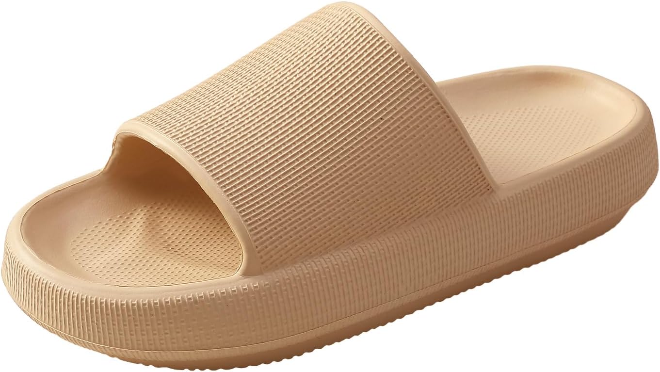 

Женские шлепанцы HUXMEYSON, мужские быстросохнущие шлепанцы, тапочки для душа с поддержкой свода стопы и амортизирующей подошвой, коричневый