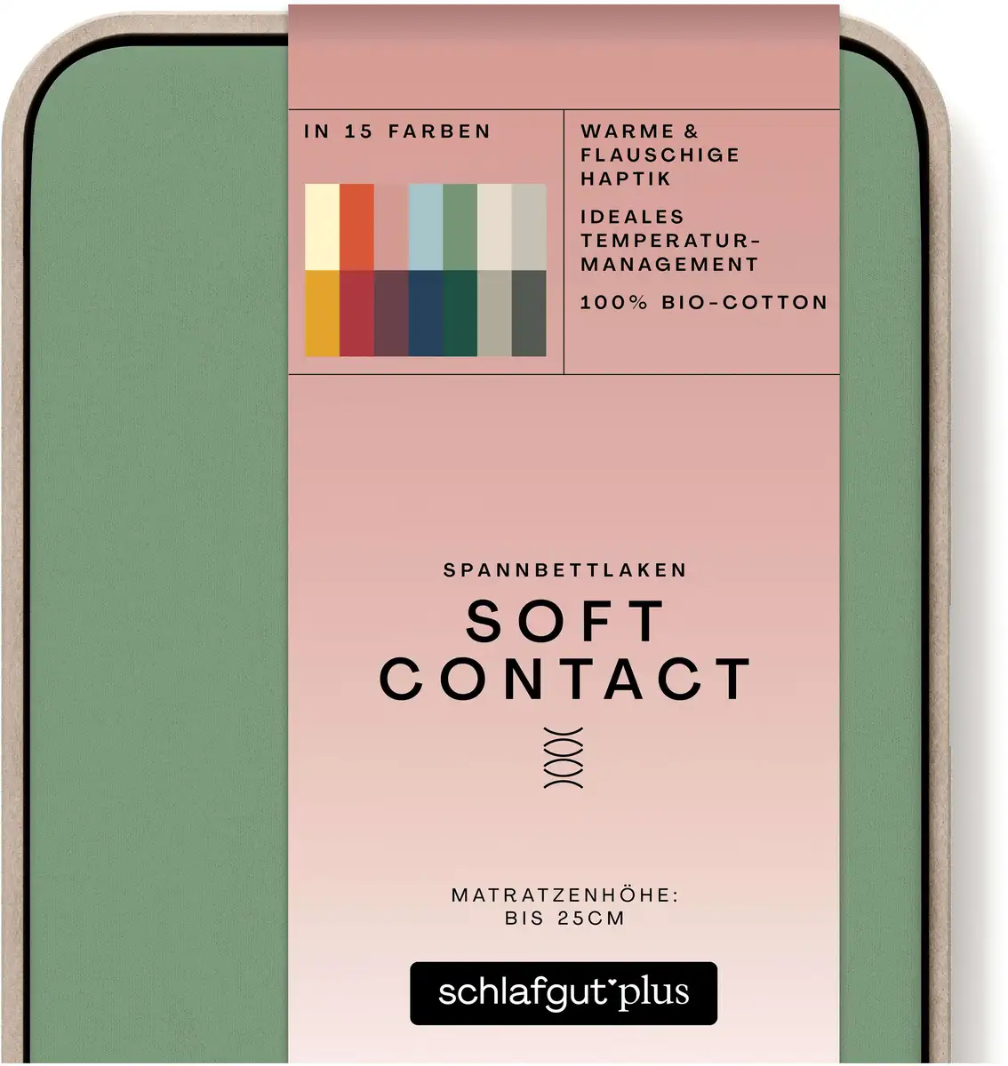 

Простыня Schlafgut "Soft Contact", 100% органический хлопок 120-130х200 см, 1 шт., зеленый