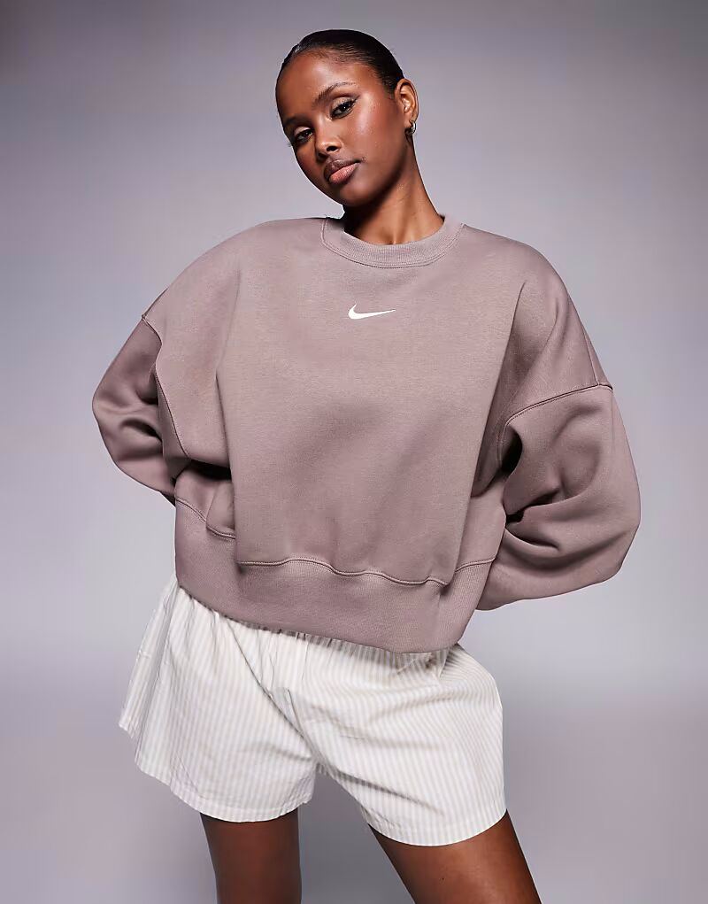 

Толстовка оверсайз Nike Phoenix Fleece коричневого цвета