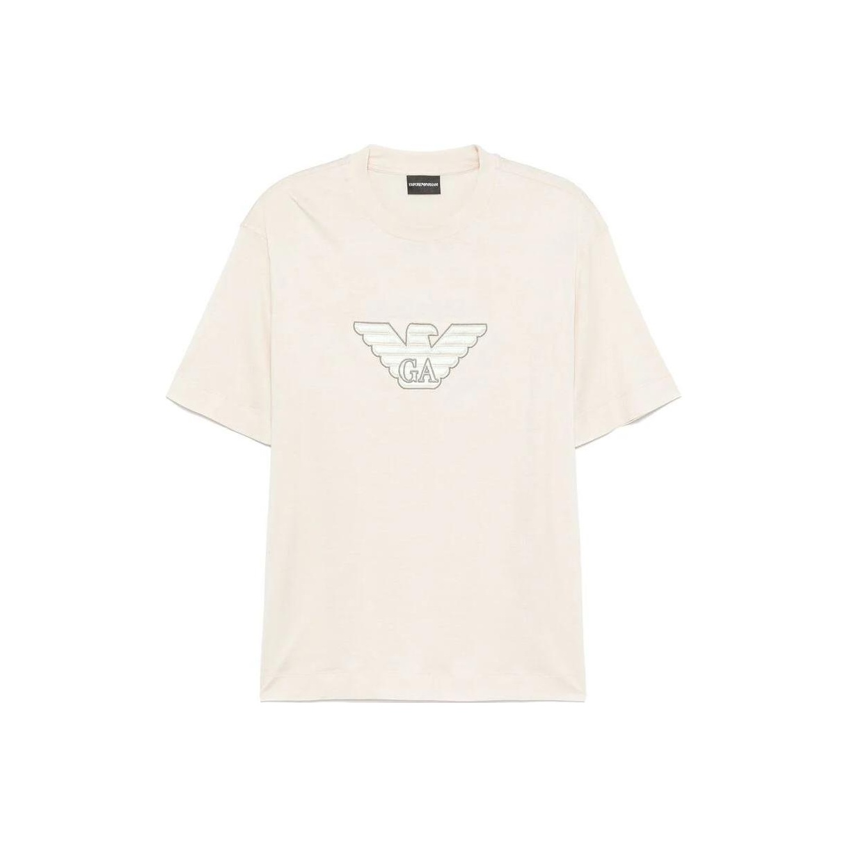 

Футболка с вышитым логотипом EMPORIO ARMANI, Ecru, Бежевый, Футболка с вышитым логотипом EMPORIO ARMANI, Ecru