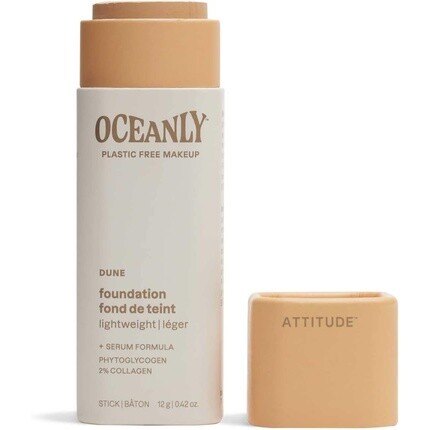 

ATTITUDE Oceanly, не содержащая пластика тональная основа с легким покрытием, не содержащая диоксида титана, проверенная EWG, веганская косметика Dune, 12 грамм