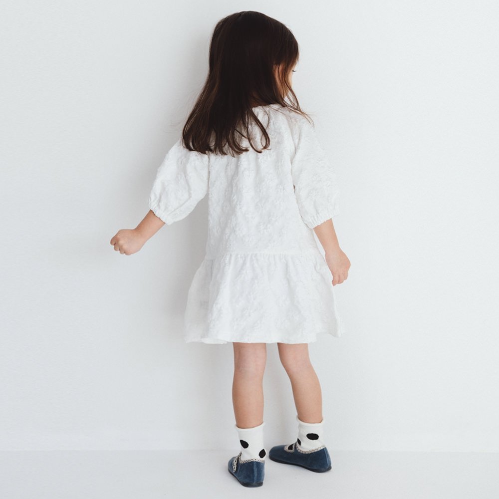 Платье Канеко Ая/Пышное жаккардовое платье Branshes, off white — фото 4