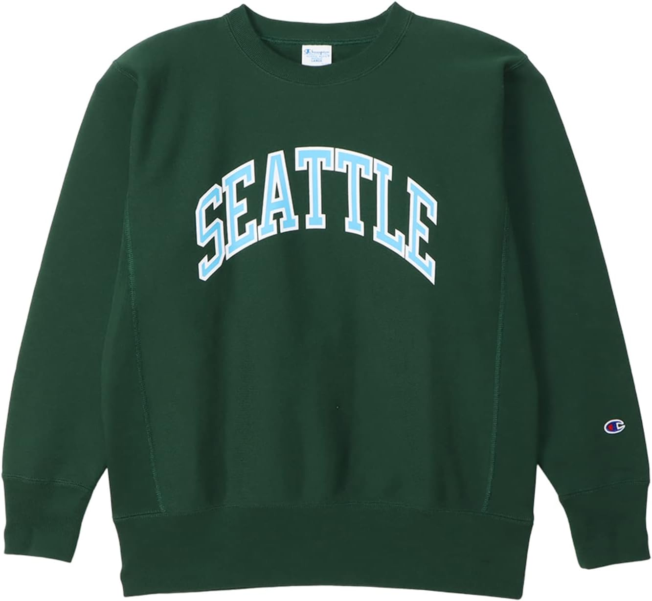 

Мужская толстовка Champion REVERSWEAVE(R) C3-Y014, с длинным рукавом, круглым вырезом, 11,5 унций хлопка, графический принт США, толстовка с круглым вырезом Reverse Weave (R), бутылочно-зеленый