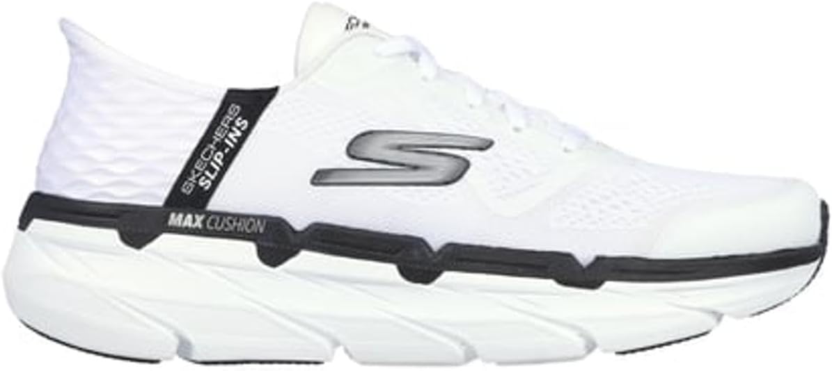 Мужские кроссовки Skechers Max Cushioning Slip-ins - для тренировок, бега и ходьбы с амортизирующей стелькой из мемори-пены, белый — фото 4