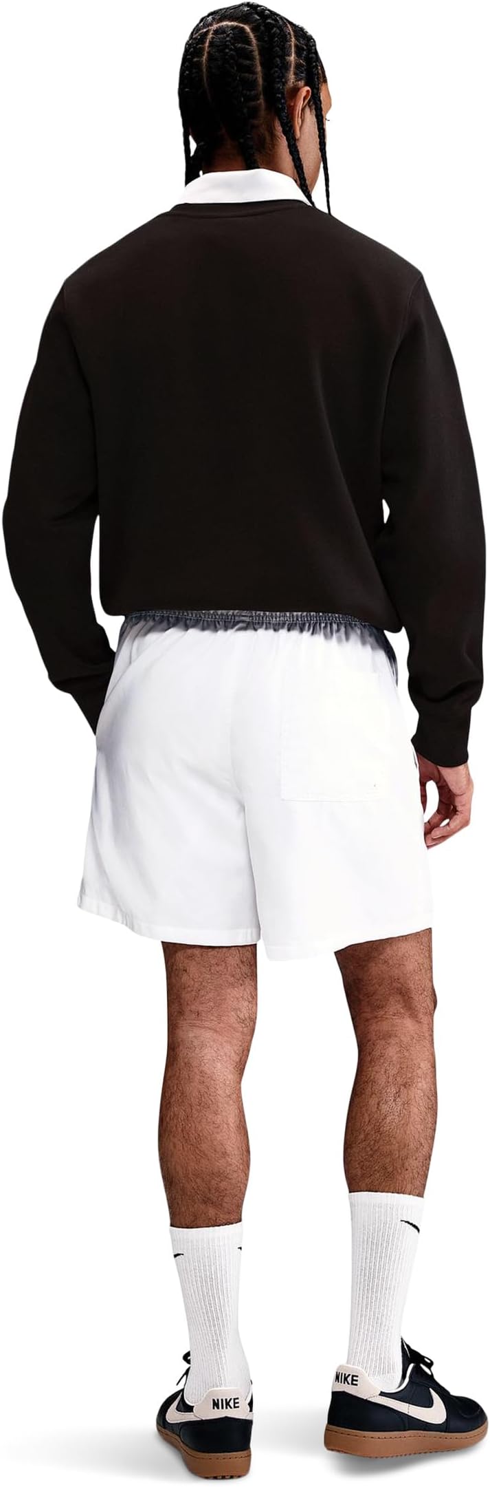 Толстовка Nike Club Brushed Fleece Crew, черный/белый — фото 2