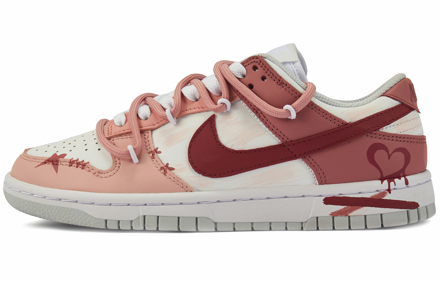 

Кроссовки Nike Dunk Skateboarding Shoes Men Low-top Pink/white/red, цвет Peach