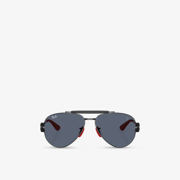 

Rb3762M Scuderia Ferrari авиаторские очки с ацетатной оправой Ray-Ban, черный