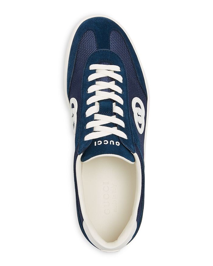 Мужские замшевые кроссовки Gucci Sweet Low Top, синий — фото 2