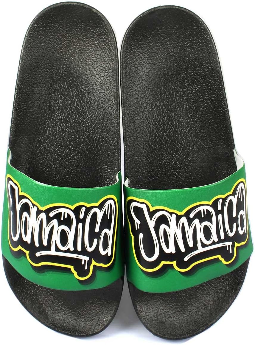 

Ямайские Раста Рэгги RGY Карибские шлепанцы для женщин и мужчин, сандалии с открытым носком, мягкие, с амортизацией, против скольжения, для дома и улицы RGYLION