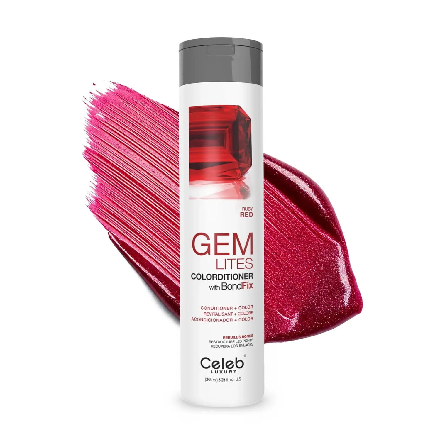Кондиционер для волос Celeb Luxury Color Depositing Conditioner - средство для обновления цвета с компонентами Bondfix Bond Rebuilder, Viral и Gem Lites, подходит для использования с Colorwash., Ruby