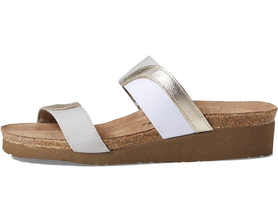 Туфли Naot Frankie, цвет Radiant Gold Leather/Ice Gray and White Stretch — фото 4