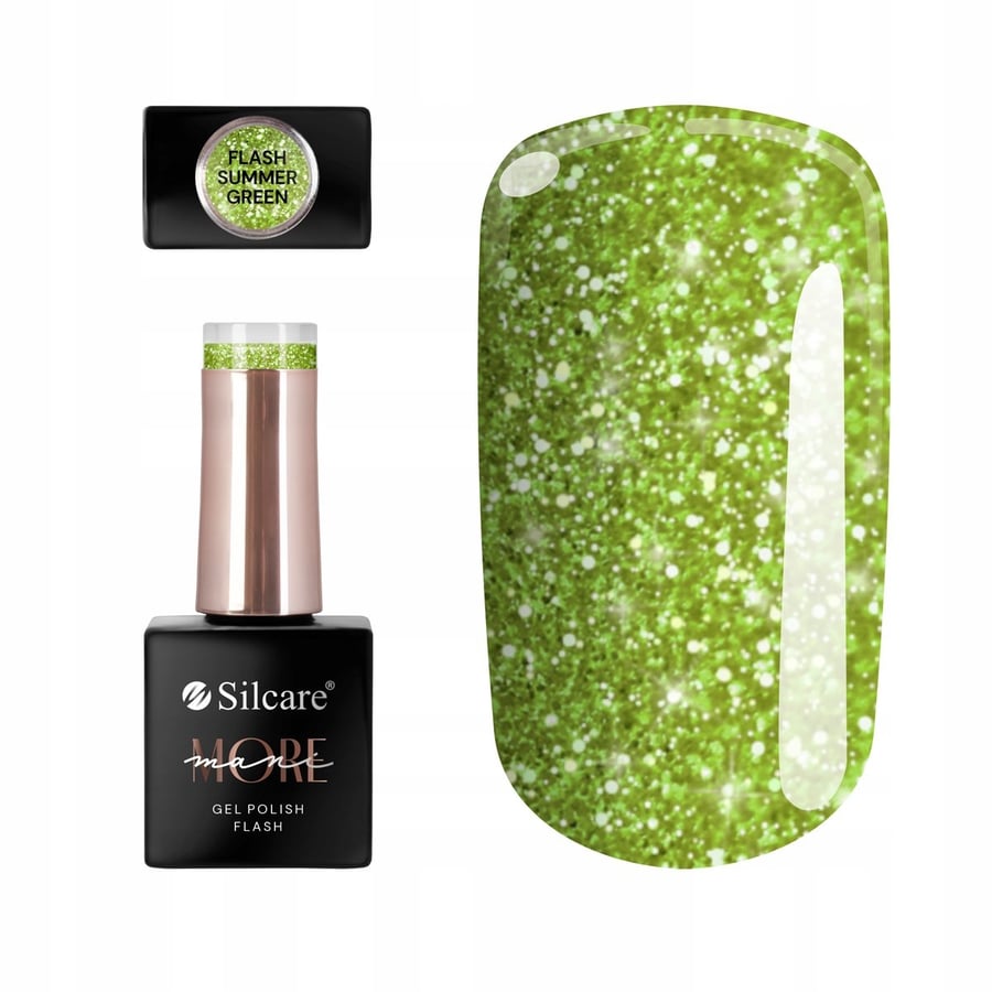 

Гибридный лак для ногтей Silcare maniMORE Flash Summer Green 10 г