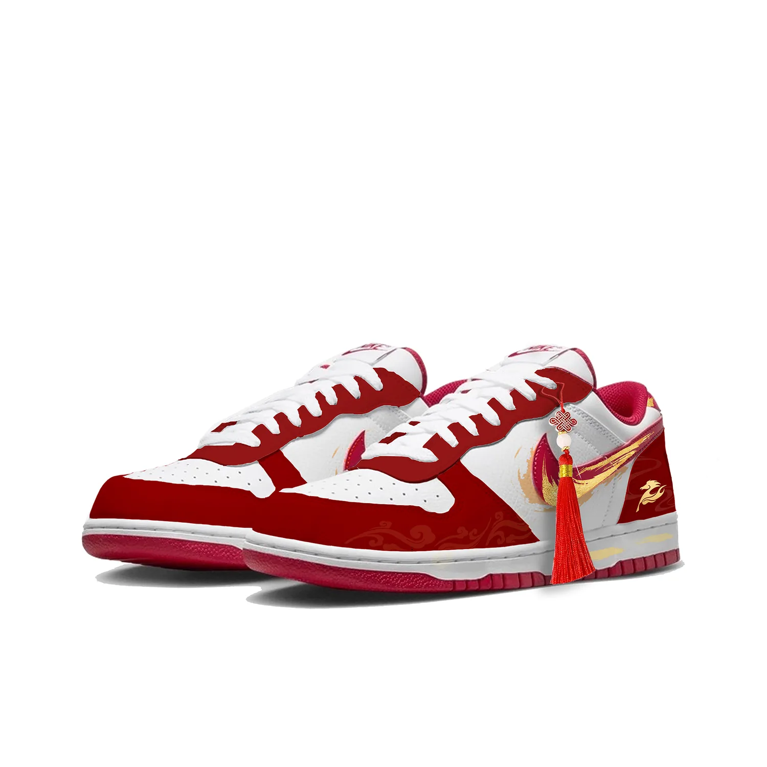 Nike Кроссовки Big Fiery Flame Dragon Horse для скейтбординга мужские красные — фото 4