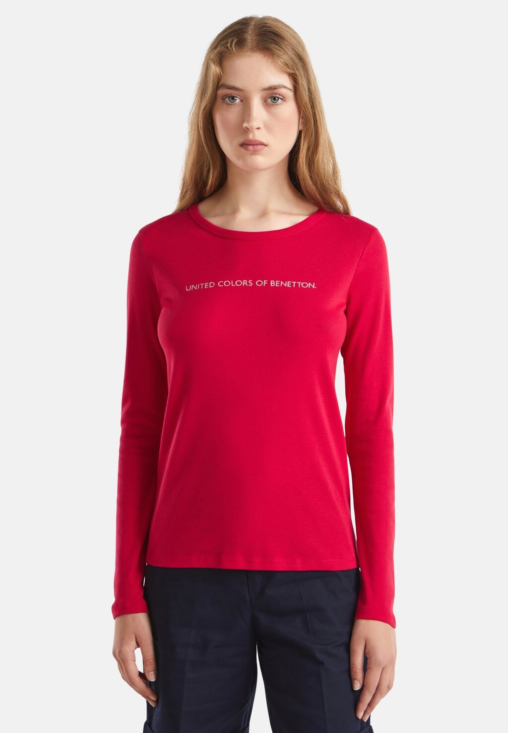 

Топ с длинными рукавами United Colors of Benetton, красный