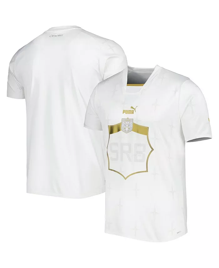 

Мужская белая выездная реплика футболки сборной Сербии 2022/23 Puma