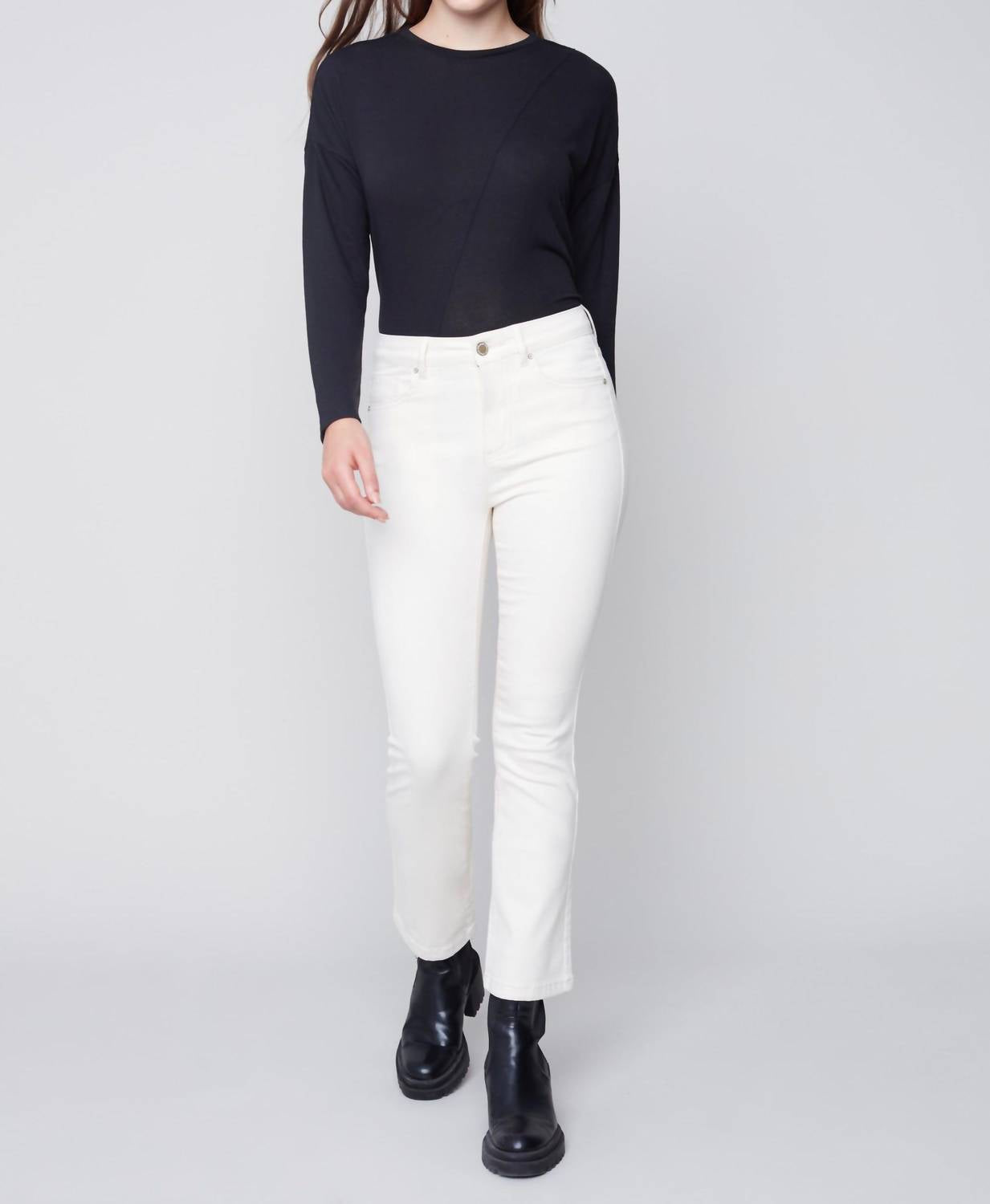 

Брюки Bootleg Stretch Twill белого цвета CHARLIE B